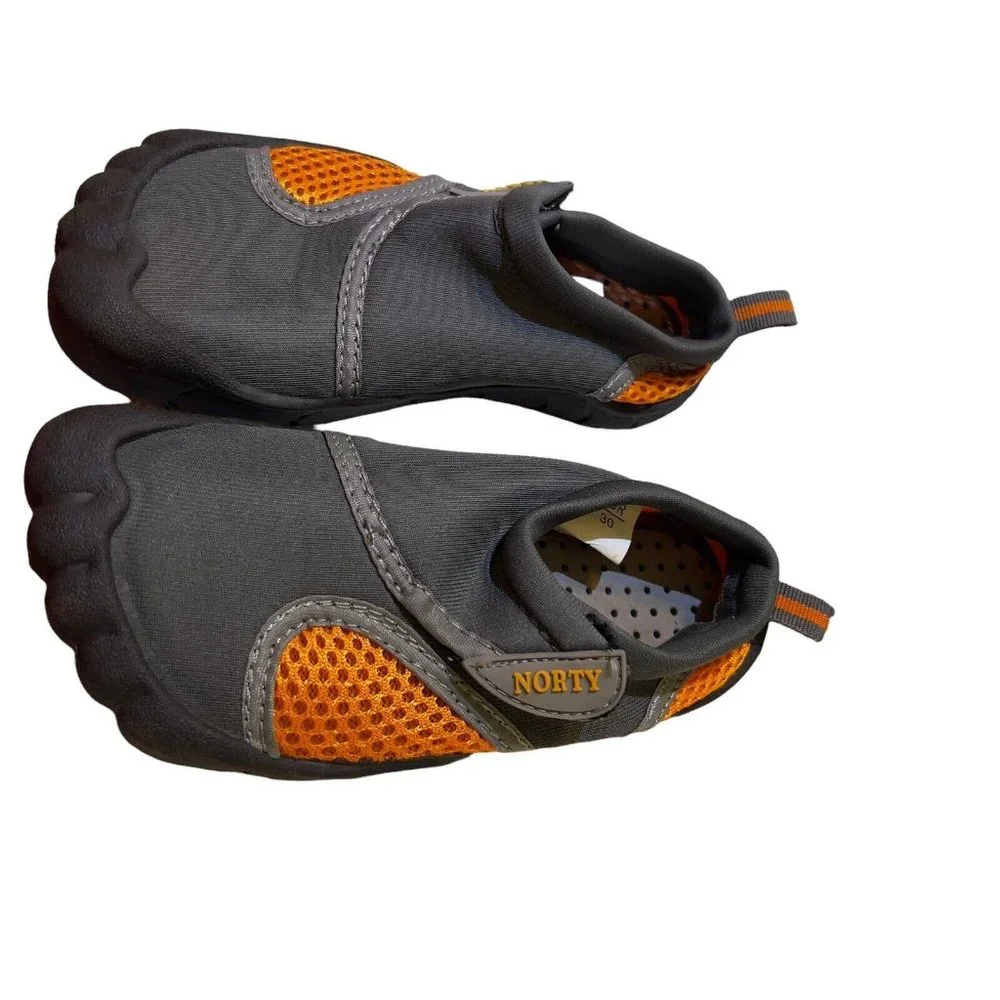 Norty Unisex Barefoot Grey Orange Outdoor Beach sports kids shoes size‎ US 12